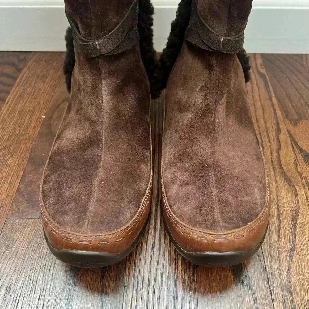 The North Face Isabel II Winter Boots Women’s Size 9 Brown Leather Side Zip